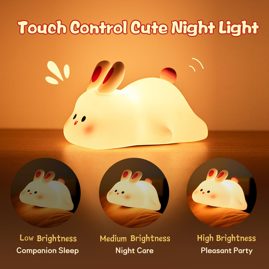 Sweet Rabbit LED Night Light - Soft Silicone Valentine's Gift