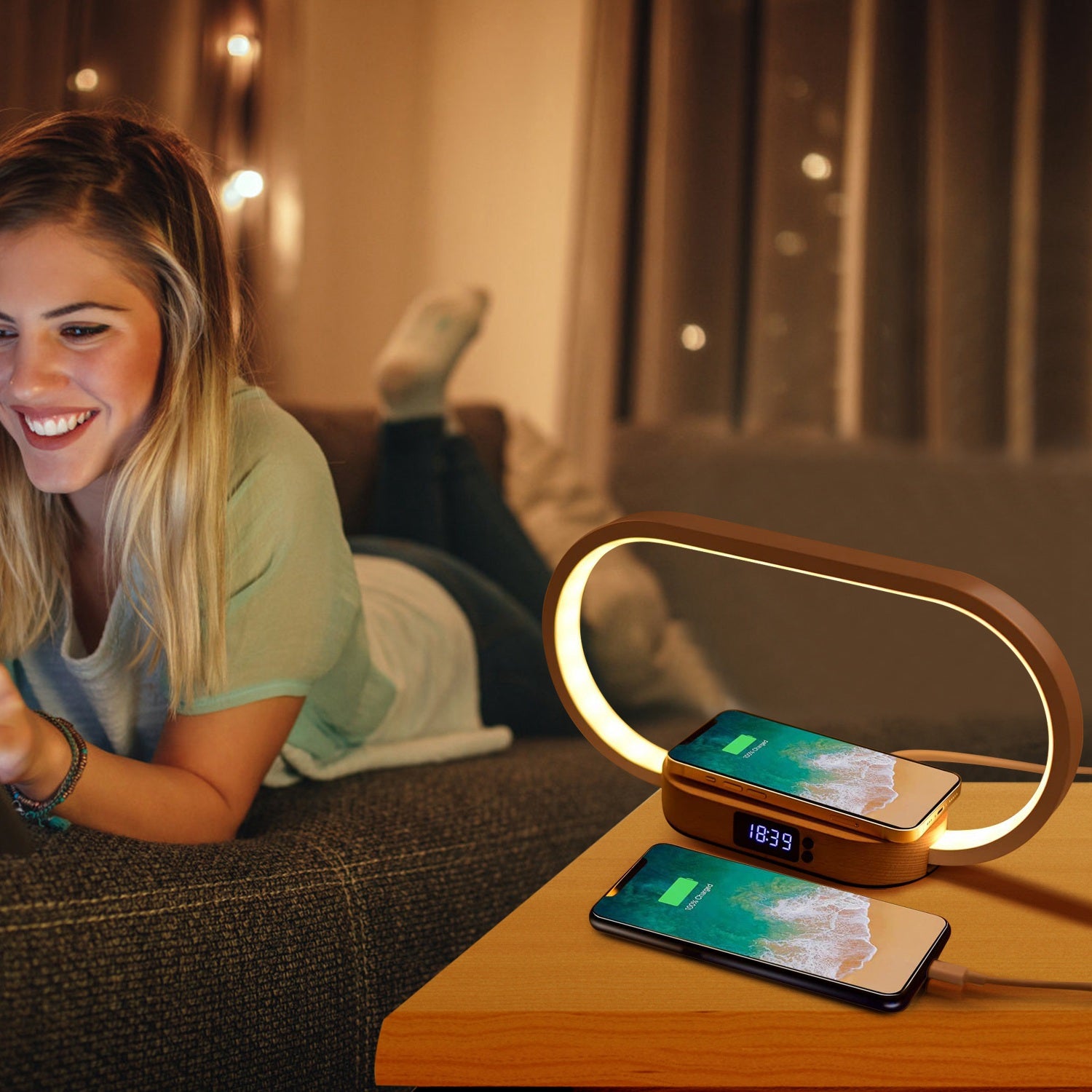 wireless charging LED desk lamp for nightstand