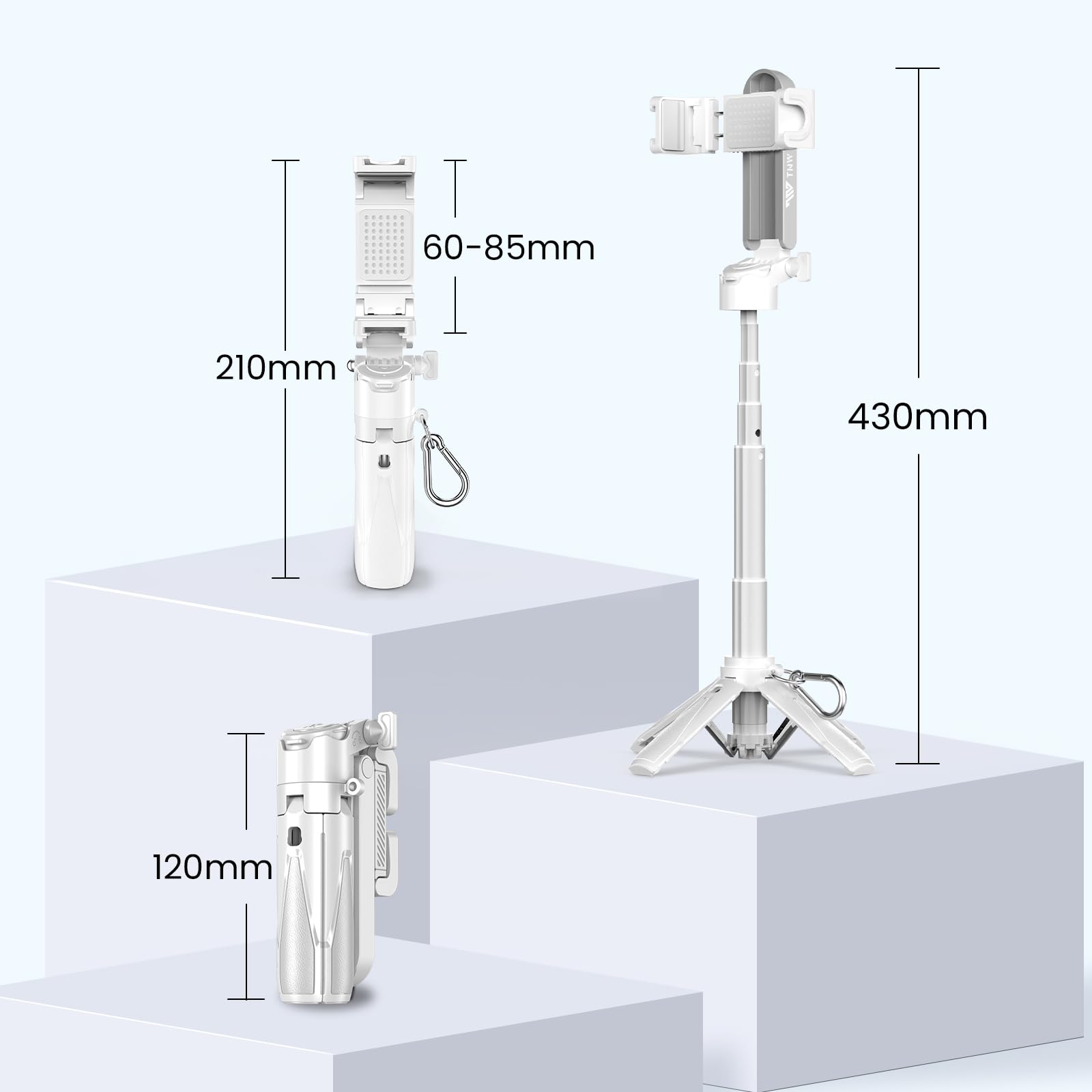 Phone Selfie Tripod Small With Romote - 3 In 1
