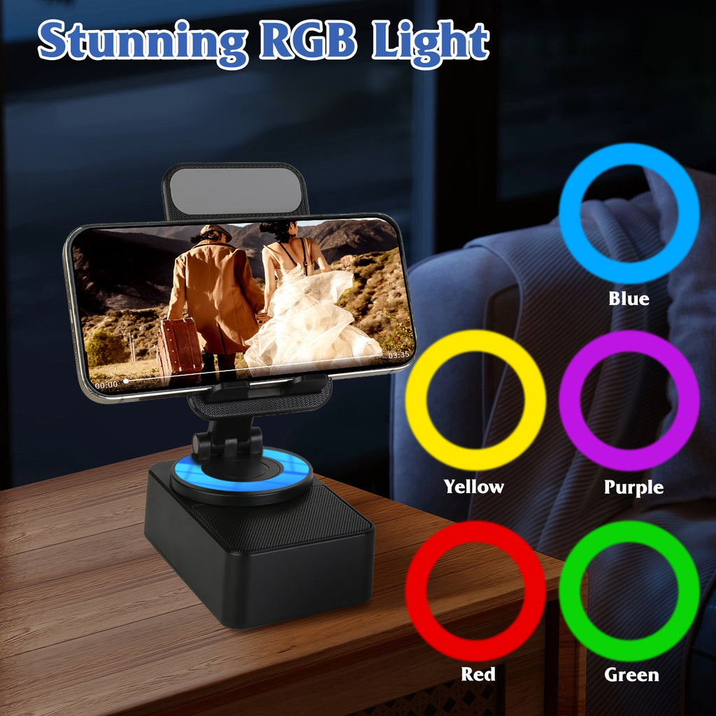 4-in-1 Foldable Wireless Speaker & Phone Stand with Power Bank – 5000mAh