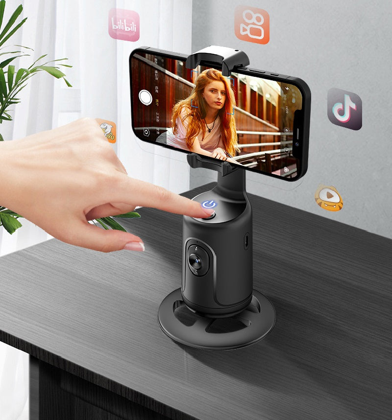 AI Auto Face Tracking Gimbal Phone Holder – 360° Smart Stabilizer Tripod