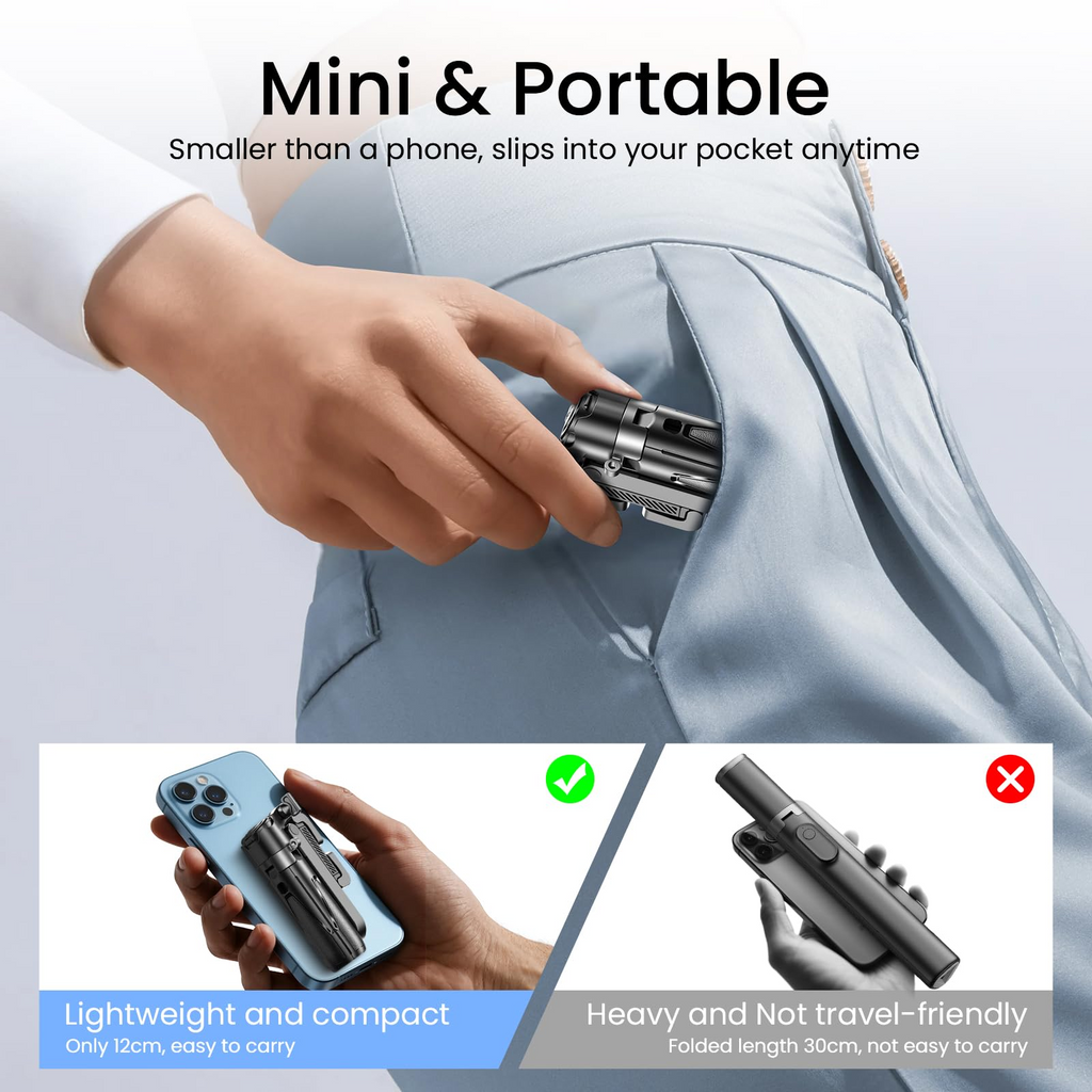 Phone Selfie Tripod Small With Romote - 3 In 1