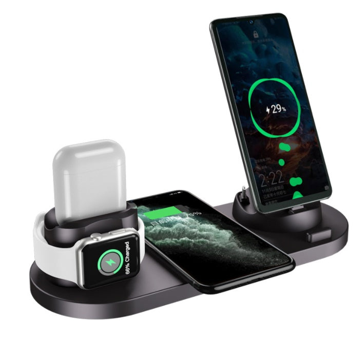 6-in-1 Fast Wireless Charger for iPhone, Apple Watch & AirPods