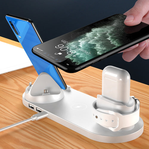 6-in-1 Fast Wireless Charger for iPhone, Apple Watch & AirPods