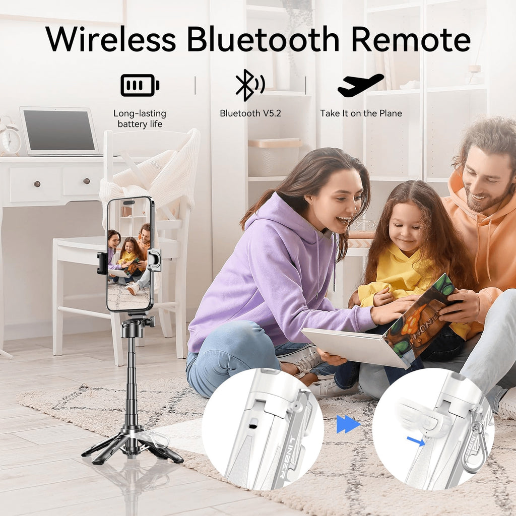 Phone Selfie Tripod Small With Romote - 3 In 1