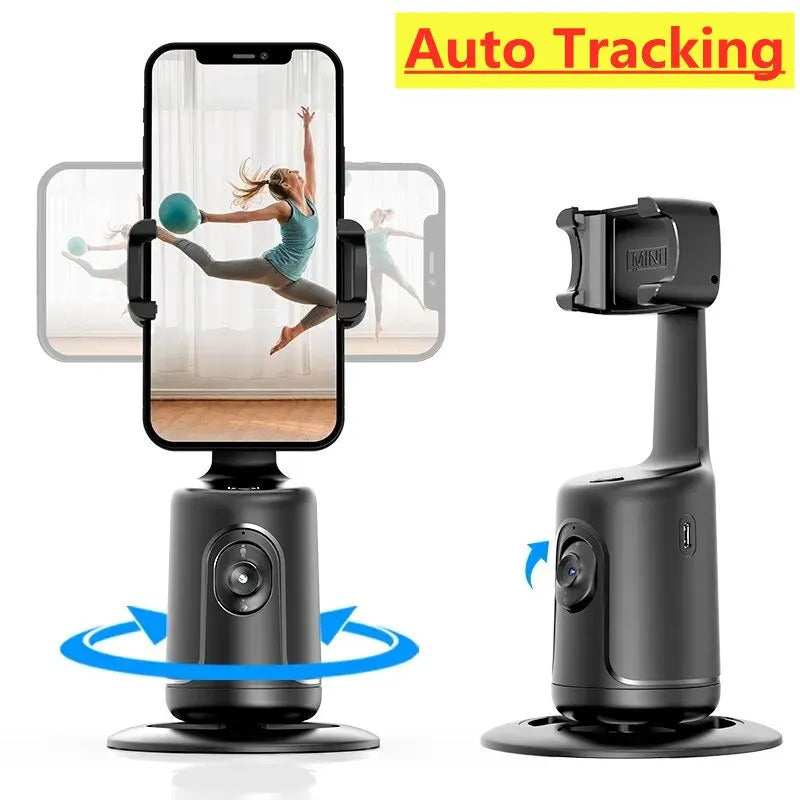 AI Auto Face Tracking Gimbal Phone Holder – 360° Smart Stabilizer Tripod