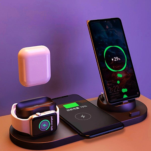 6-in-1 Fast Wireless Charger for iPhone, Apple Watch & AirPods